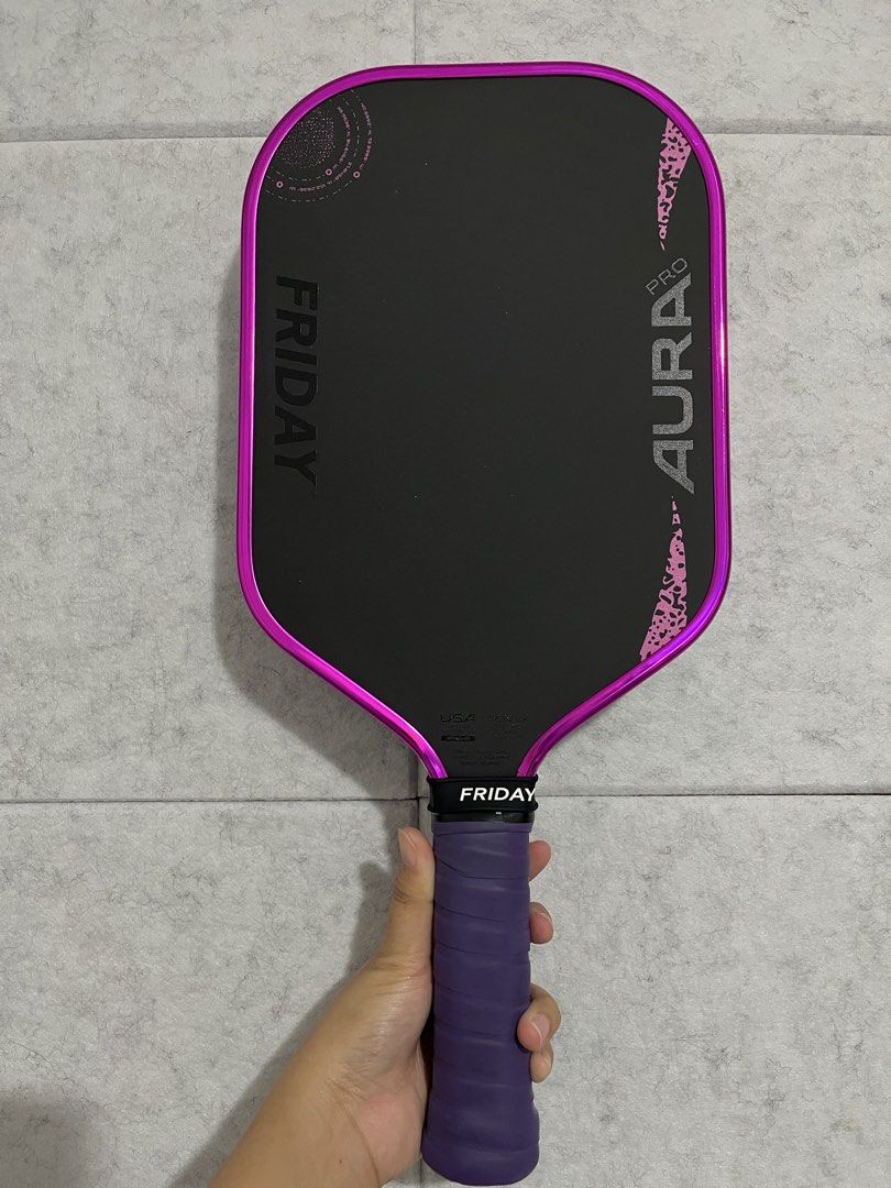 Friday Aura Pro Metallic Pink (Category: Racket and Ball Sports) located in Caloocan City. Submitted by alexs13 (Listing ID 1468093172, Image 2). Description: ‼️FOR SALE Friday Aura Pro Metallic Pink Novaliches / North Caloocan Area SRP: 10,999 • Bought from Gentle Pickle • Almost 2 months used • Still gritty • Comes with paddle cover • Price: 8500 RFS: upgrade PM me for details and inquiries! 💌.
