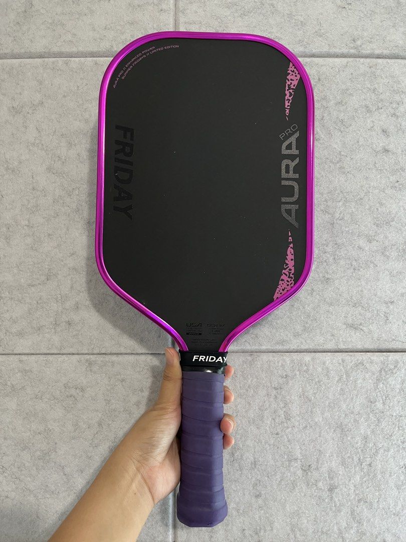 Friday Aura Pro Metallic Pink (Category: Racket and Ball Sports) located in Caloocan City. Submitted by alexs13 (Listing ID 1468093172, Image 3). Description: ‼️FOR SALE Friday Aura Pro Metallic Pink Novaliches / North Caloocan Area SRP: 10,999 • Bought from Gentle Pickle • Almost 2 months used • Still gritty • Comes with paddle cover • Price: 8500 RFS: upgrade PM me for details and inquiries! 💌.