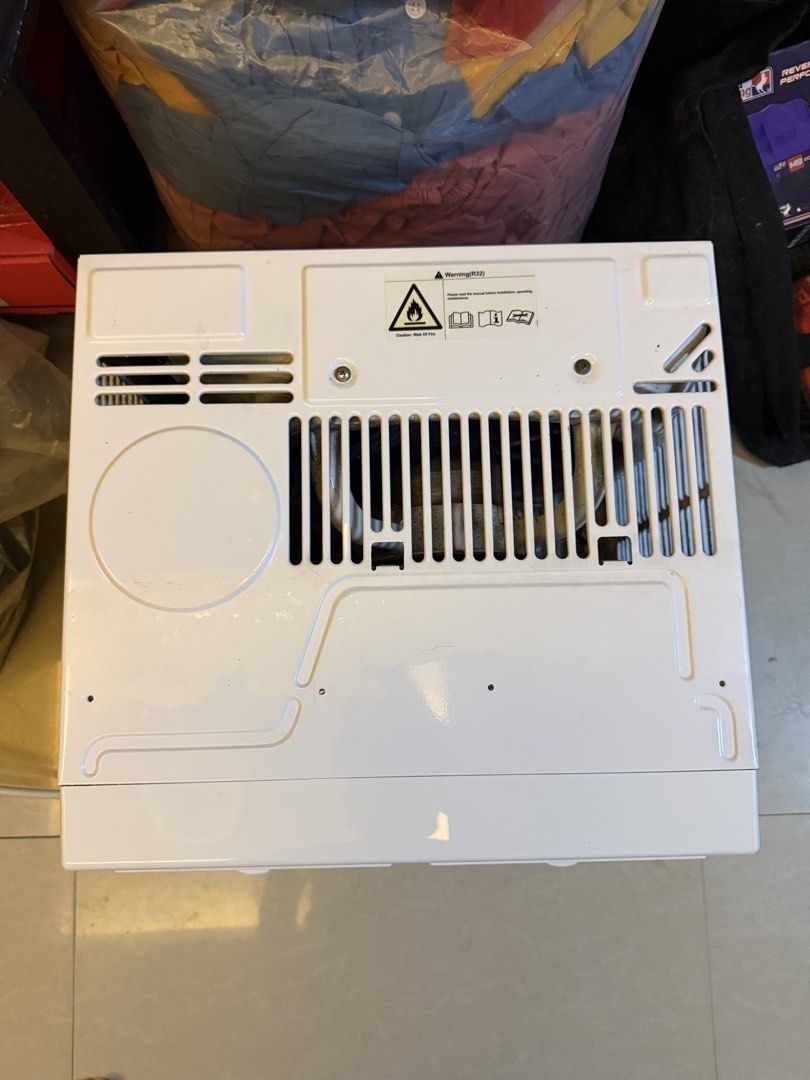 Fujidenzo R32 Window Type Air Conditioner (Category: Air Conditioning and Heating) located in Manila. Submitted by wise_pocholoremill (Listing ID 1468071797, Image 2). Description: - Brand: Fujidenzo Window Type Air Conditioner - Color: White - Refrigerant: Eco-friendly R32 model - Controls: Digital panel with fan speed, timer, sleep mode, and eco settings - Features: Adjustable top louvers and attached power cord - Condition: Clean front panel w