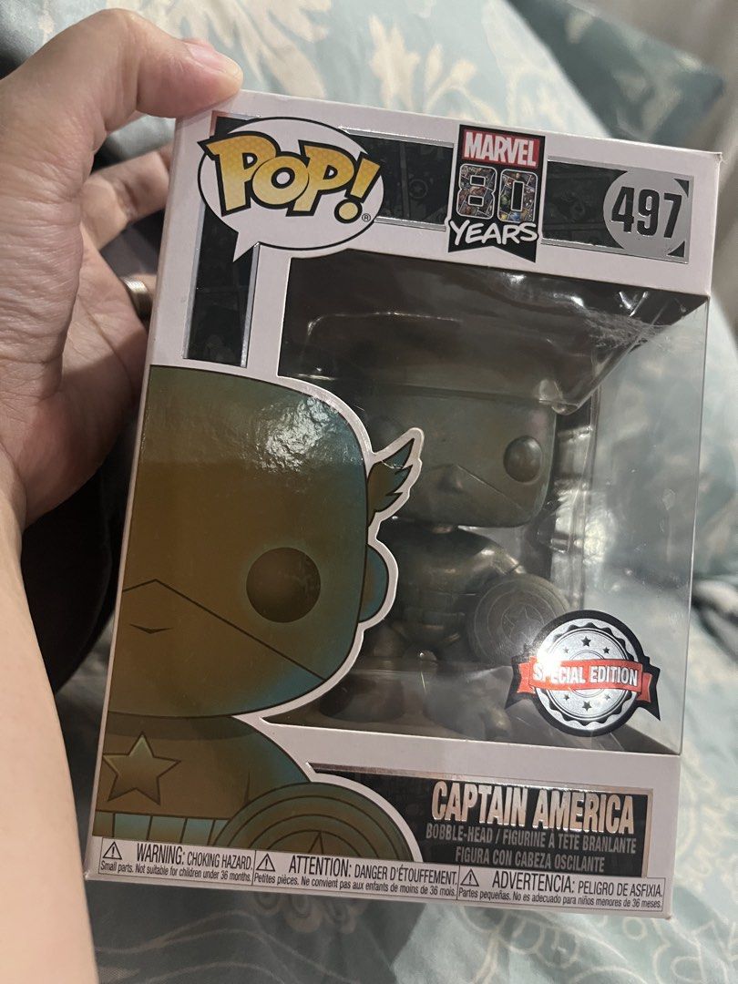 Funko Pop Marvel 80 Years Captain America 497 (Category: Designer & Blind Box Toys) located in Cainta. Submitted by jnr_eshop (Listing ID 1468135057, Image 1). Description: - Item: Funko Pop #497 Captain America (Gold Metallic Finish) - Collection: Marvel 80 Years Special Edition - Condition: Brand new - Perfect for Marvel fans and serious Funko collectors - Negotiable.