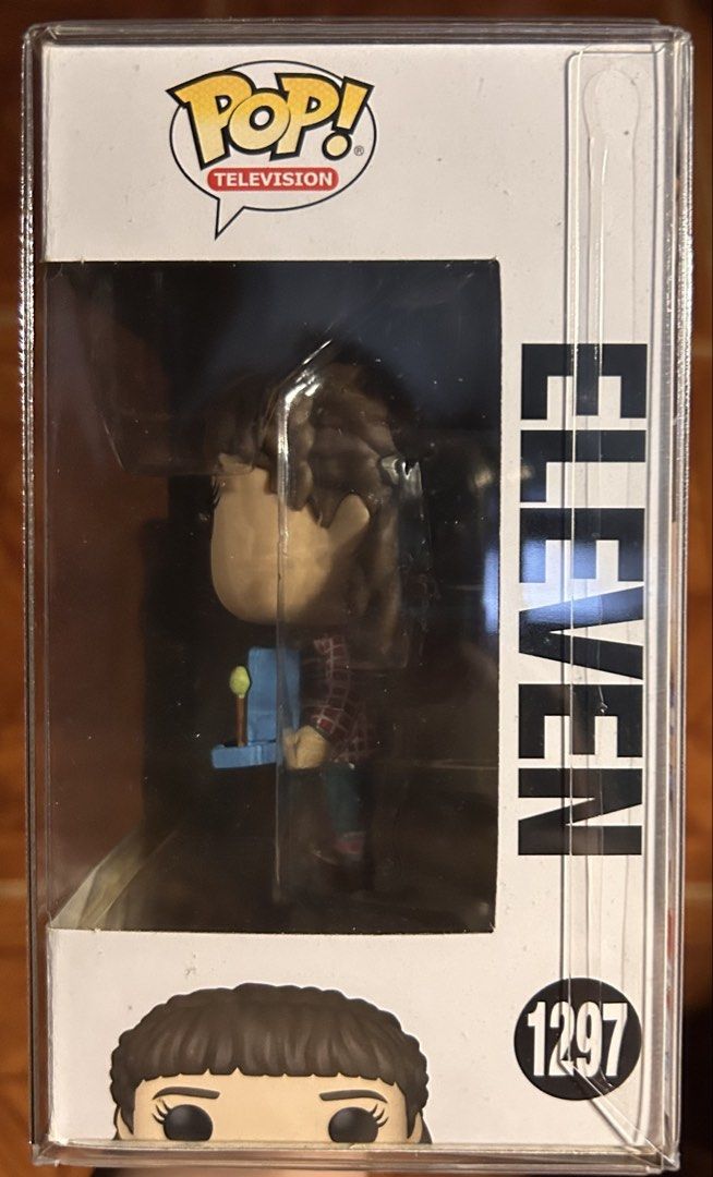 FUNKO POP STRANGER THINGS ELEVEN 1297 (Category: Designer & Blind Box Toys) located in Pasig City. Submitted by ssalgnowk (Listing ID 1468134382, Image 2). Description: - Item: Funko Pop! Television - Stranger Things Eleven (No. 1297) - Feature: Holding a diorama box - Condition: Brand new with clear plastic protector case included - Perfect for: Netflix Stranger Things fans and Funko collectors - NEVER OUTSIDE OF BOX, dirt due to storage - add ₱