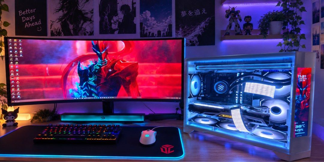 Gaming Pc Own build open for swap (Category: Computer Parts) located in Pasig City. Submitted by furinagenshin (Listing ID 1468083055, Image 2). Description: Specs: ryzen 5 5500 msi b550m vdh pro wifi 16gb avexir 3200mhz 2tb hdd 120gb ssd 256gb nvme sapphire nitro plus oc 6700xt 12gb tri fan evga 650ww 80+ gold fully modular jonsbo digital 360 aio coolman spectra+led 6pcs jungle leopard interstellar 2 16 pin+8pin led strip plus 10k if ksama monit