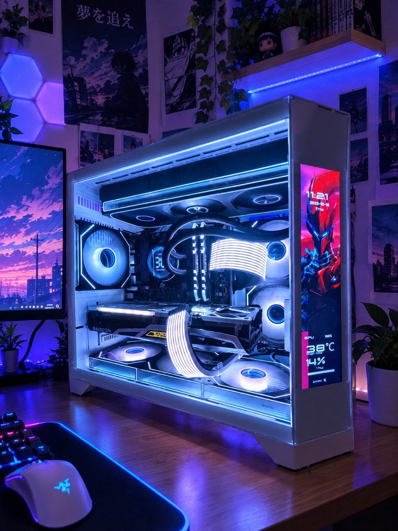 Gaming Pc Own build open for swap (Category: Computer Parts) located in Pasig City. Submitted by furinagenshin (Listing ID 1468083055, Image 1). Description: Specs: ryzen 5 5500 msi b550m vdh pro wifi 16gb avexir 3200mhz 2tb hdd 120gb ssd 256gb nvme sapphire nitro plus oc 6700xt 12gb tri fan evga 650ww 80+ gold fully modular jonsbo digital 360 aio coolman spectra+led 6pcs jungle leopard interstellar 2 16 pin+8pin led strip plus 10k if ksama monit