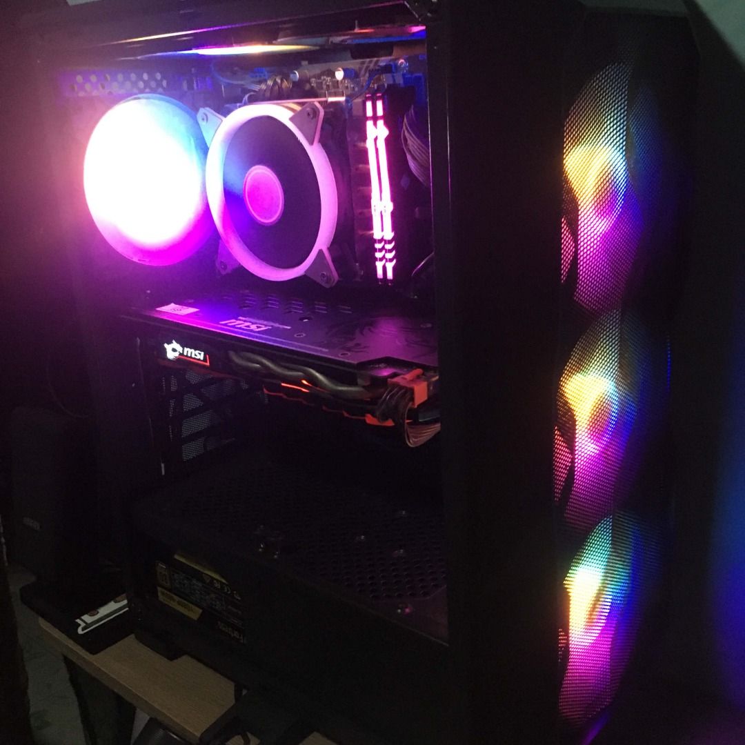 Gaming system unit for sale or swap (Category: Desktops) located in Quezon City. Submitted by grandtiger_2d684f (Listing ID 1468229350, Image 3). Description: i3 10th gen 16gb ram Gigabyte H510M H Mobo 128gb nvme ssd 1tb hdd MSI CPU Fan MSI Gtx 1060 6gb Case with 6 rgb fans 600w true rated 80+ psu No issue gagamitin nalang Goods for Tripple A games, Programming, Editing, Acads, Office work or WFH. Games tested: God of War 2019 & Ragnarok, Residen