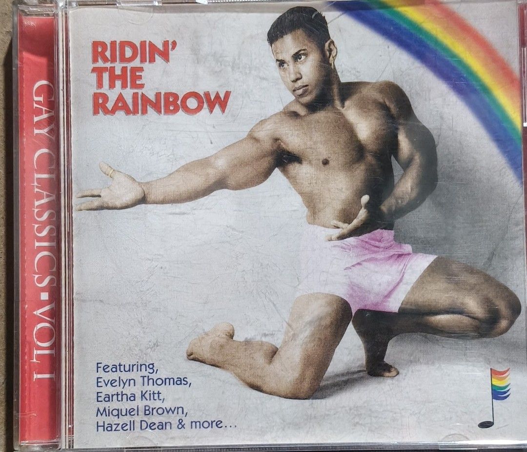 Gay Classics Vol. I: Ridin' The Rainbow CD (Category: CDs & DVDs) located in Manila. Submitted by ruelcabrer77078 (Listing ID 1468209866, Image 1). Description: - Title: Gay Classics Vol. I: Ridin' The Rainbow Compilation CD - Release Year & Label: 1995, Hot Productions - Tracklist: 11 full-length -NRG tracks - Featured Artists: Eartha Kitt, Evelyn Thomas, Hazell Dean, Paul Parker, and more - Inclusions: Original jewel case included - Condition: 