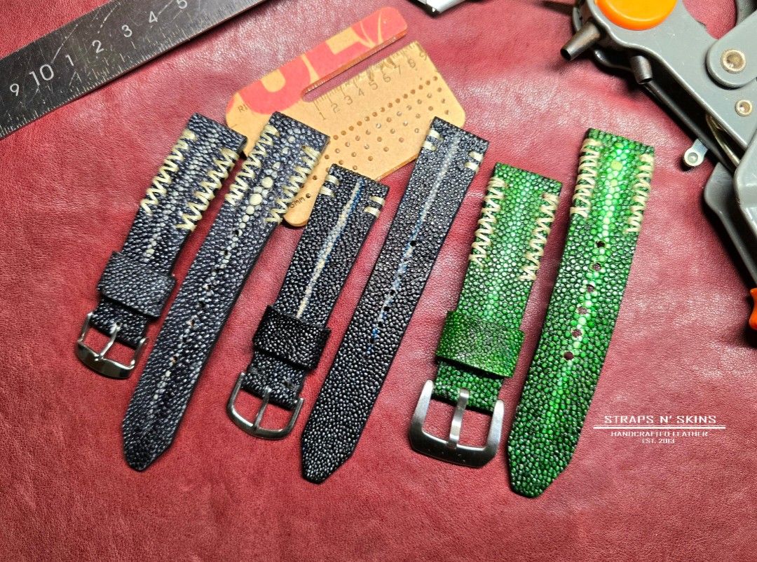 Genuine Stingray leather strap (Category: Accessory Holder, Box & Organizers) located in Manila. Submitted by strapsnskins (Listing ID 1468241876, Image 2). Description: These are brand new custom made stingray leather straps hand crafted locally in the heart of Metro Manila. Sizes varies according to your needs. color and design can be made to your preference. for morw details please send a DM..