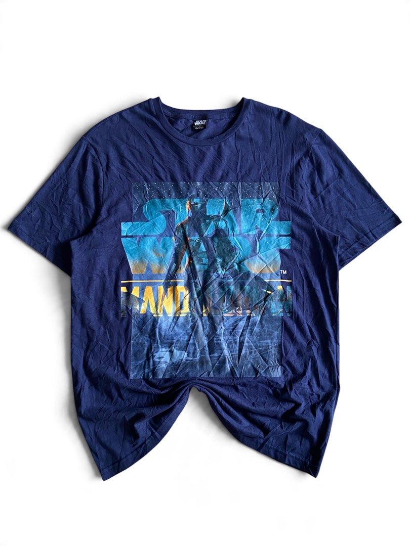 GEORGE AT STARWARS “THE MANDALORIAN” GRAPHIC TEE (Category: Tshirts & Polo Shirts ) located in Davao. Submitted by re.wornn (Listing ID 1468140619, Image 1). Description: •LARGE W20 L28 •COLOR RATE:9/10 •GOOD AS NEW CONDITION 🏷️280 ADD SHIP 📩DM .
