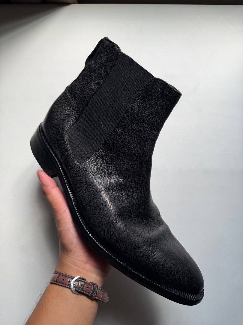 Giorgio Armani Boots (Category: Boots) located in Cagayan de Oro. Submitted by thrift_crate.ph (Listing ID 1468220364, Image 3). Description: ɢɪᴏʀɢɪᴏ ᴀʀᴍᴀɴɪ ʙᴏᴏᴛs 𝐒𝐢𝐳𝐞: 8.5UK / 9.5US / 27.5cm / best fits a 10US 𝐂𝐨𝐧𝐝𝐢𝐭𝐢𝐨𝐧 𝐫𝐚𝐭𝐞: 9.5/10 𝐂𝐨𝐥𝐨𝐫 𝐫𝐚𝐭𝐞: 10/10 Issue/s: Minimal heel drag Description: Buffalo Leather Heavy pair Goodyear Welted pair.