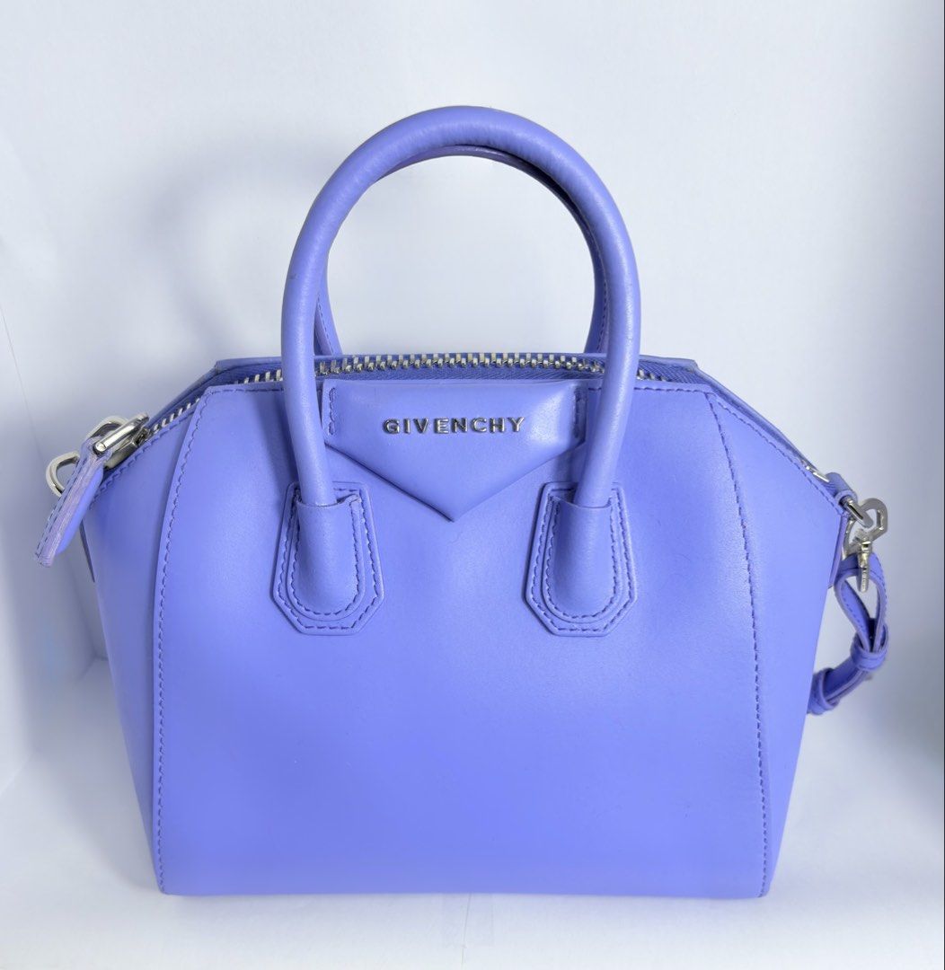 Givenchy Mini Antigona (Category: Luxury Bags & Wallets) located in Pasig City. Submitted by fjrd_relovedluxury28 (Listing ID 1468139832, Image 1). Description: Periwinkle Smooth calf leater Silver hardware With dustbag Detailed pics available ipon request.