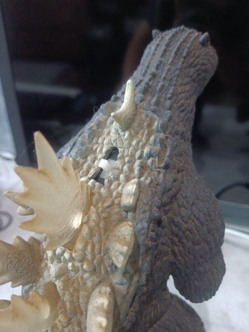 Godzilla and Gamera Figures Set (Category: Figurines & Statues) located in Makati City. Submitted by wyldrydr (Listing ID 1468086401, Image 3). Description: Selling as set of 2. Bandai 2004 Godzilla (missing arms and spikes, few paint chips, motor action untested) X-Plus Gamera 1999 (a bit loose limbs) Both figures are a bit dusty. .