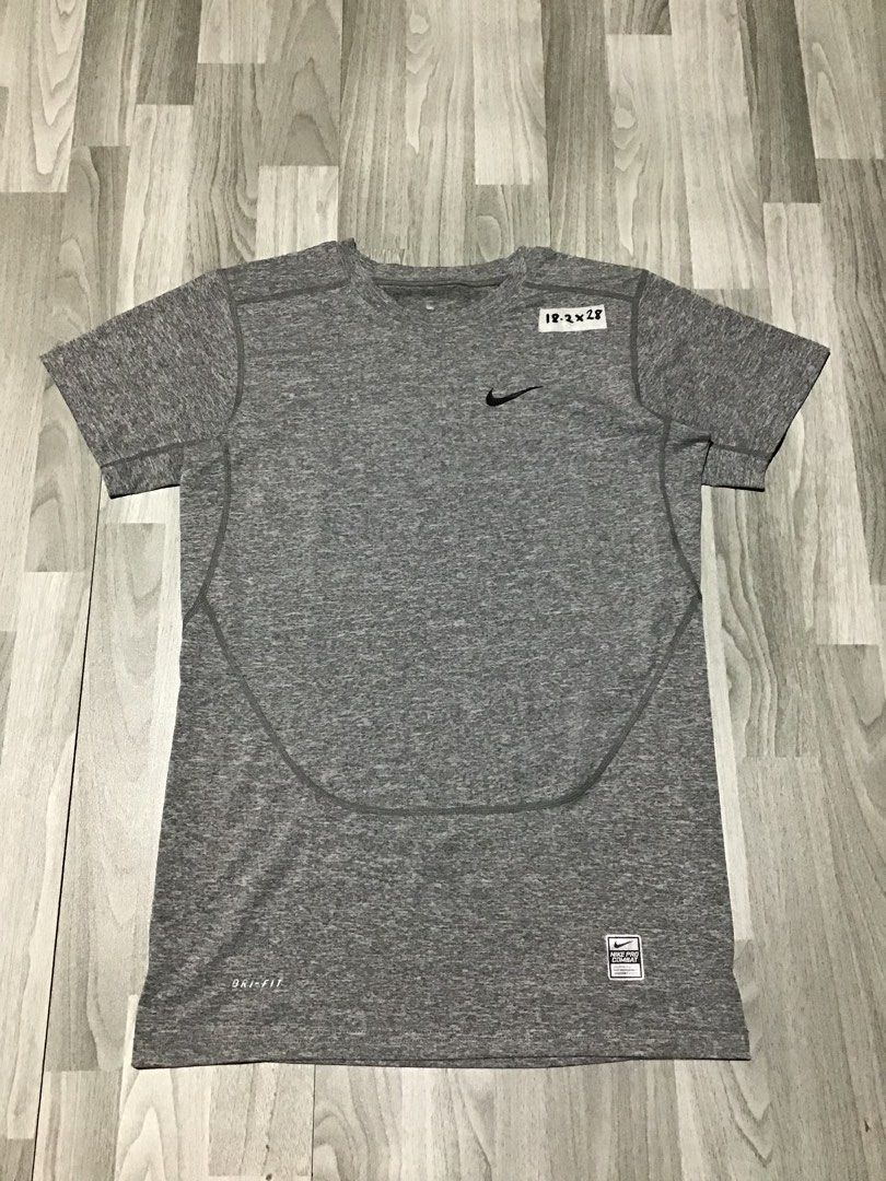 gray Nike Pro combat Dri-FIT short-sleeve (Category: Tshirts & Polo Shirts ) located in Davao. Submitted by ljay.thriftedfinds (Listing ID 1468242435, Image 1). Description: gray Nike Pro combat Dri-FIT short-sleeve Size small Excellent condition No issue 350 add shipp.