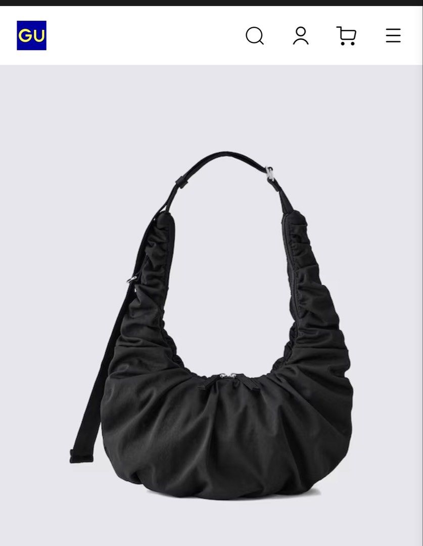 GU Dumpling Bag - Black (Category: Shoulder Bags) located in Makati City. Submitted by blissfulmom09 (Listing ID 1468062613, Image 1). Description: Brand new with tag Purchased in GU Japan .