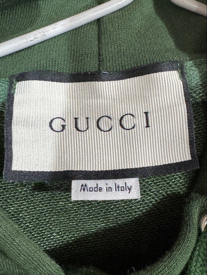 Gucci Jacket GG Designed 100% made Italy (Category: Luxury Apparel) located in Manila. Submitted by wildbear.e10374 (Listing ID 1468105191, Image 1). Description: - - Signature GG jacquard knit side taping - Adjustable drawstring hood - Ribbed cuffs and hem for a snug fit - Comfortable cotton blend fabric - Standard fit, true to size in good condition 100% Authentic made Italy .