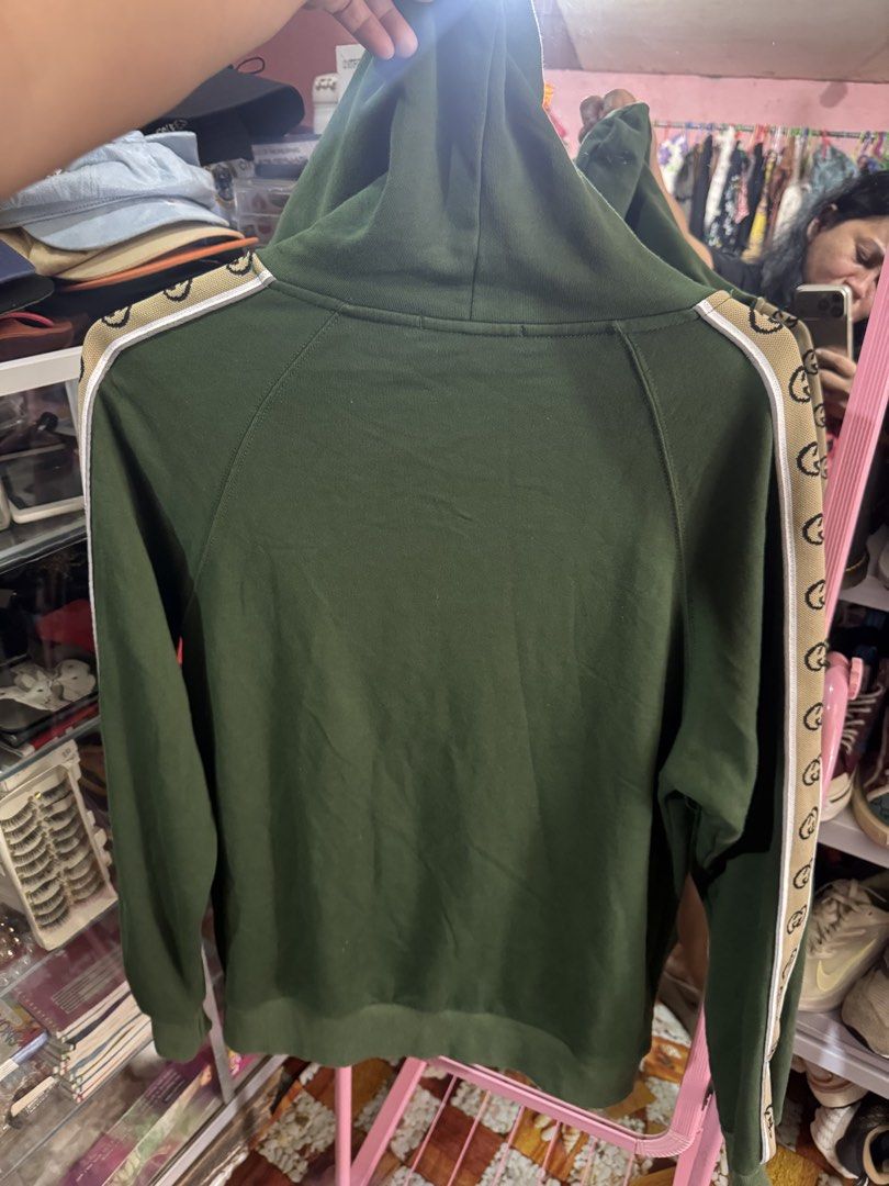 Gucci Jacket GG Designed 100% made Italy (Category: Luxury Apparel) located in Manila. Submitted by wildbear.e10374 (Listing ID 1468105191, Image 2). Description: - - Signature GG jacquard knit side taping - Adjustable drawstring hood - Ribbed cuffs and hem for a snug fit - Comfortable cotton blend fabric - Standard fit, true to size in good condition 100% Authentic made Italy .