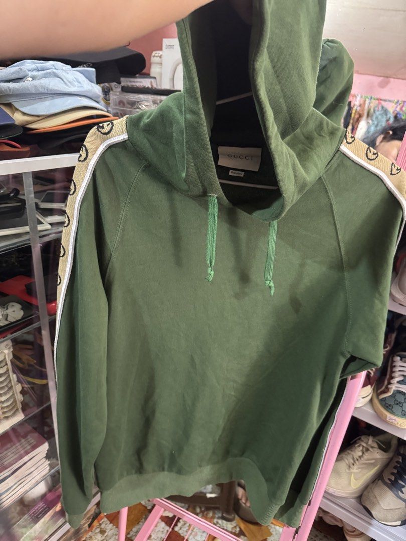 Gucci Jacket GG Designed 100% made Italy (Category: Luxury Apparel) located in Manila. Submitted by wildbear.e10374 (Listing ID 1468105191, Image 3). Description: - - Signature GG jacquard knit side taping - Adjustable drawstring hood - Ribbed cuffs and hem for a snug fit - Comfortable cotton blend fabric - Standard fit, true to size in good condition 100% Authentic made Italy .
