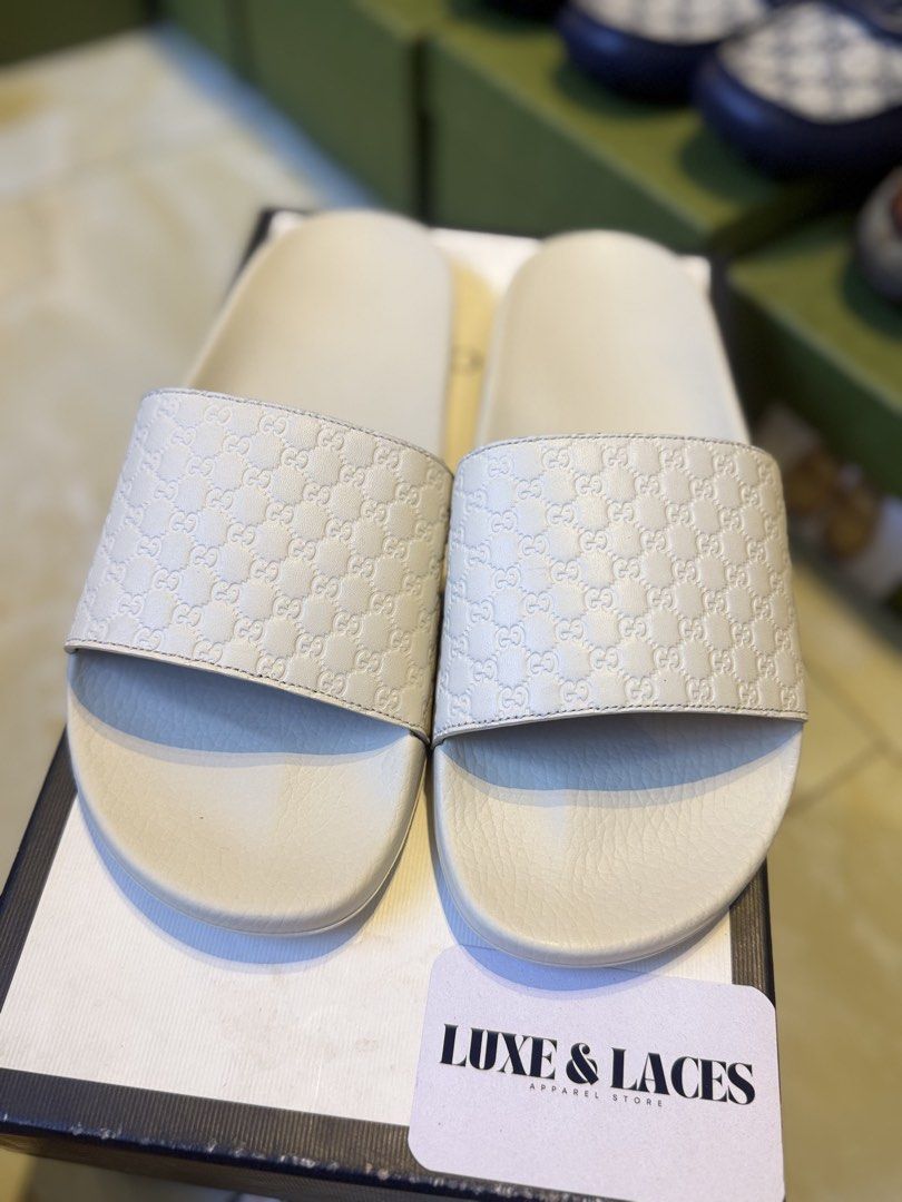 GUCCI SLIDES G9 (Category: Sneakers & Footwear) located in Cavite. Submitted by luxenlaces (Listing ID 1468225571, Image 1). Description: 💯 Authentic Money back guaranteed! ✅ Meet ups & delivery ✅Cash on delivery thru LBC or JRS FB - Luxe and Laces IG - luxxe_n_laces 📩 DM for orders & inquiries.