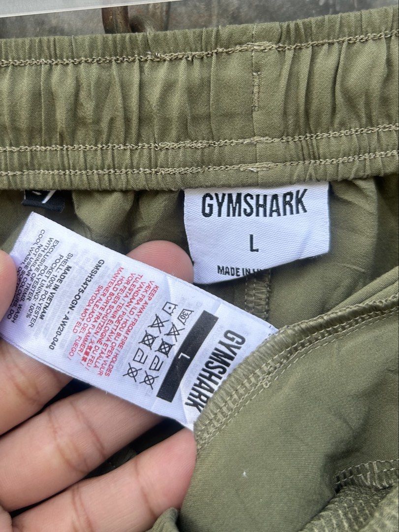 Gymshark Shorts (Category: Activewear) located in Tuguegarao City. Submitted by 2giefinds (Listing ID 1468130596, Image 2). Description: Size: Large on tag Dimes: Waistline:30-34 x L:17 x Leg opening: 12 Condition: Excellent Color Rate: 10/10 Issue: Stain *see last photo .