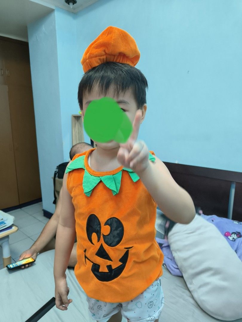 Halloween costume kids pumpkin (Category: Babies & Kids Fashion) located in Manila. Submitted by cristina_dy (Listing ID 1468190488, Image 2). Description: good for 1 to 2 year old my son in the picture is already 4 years old..