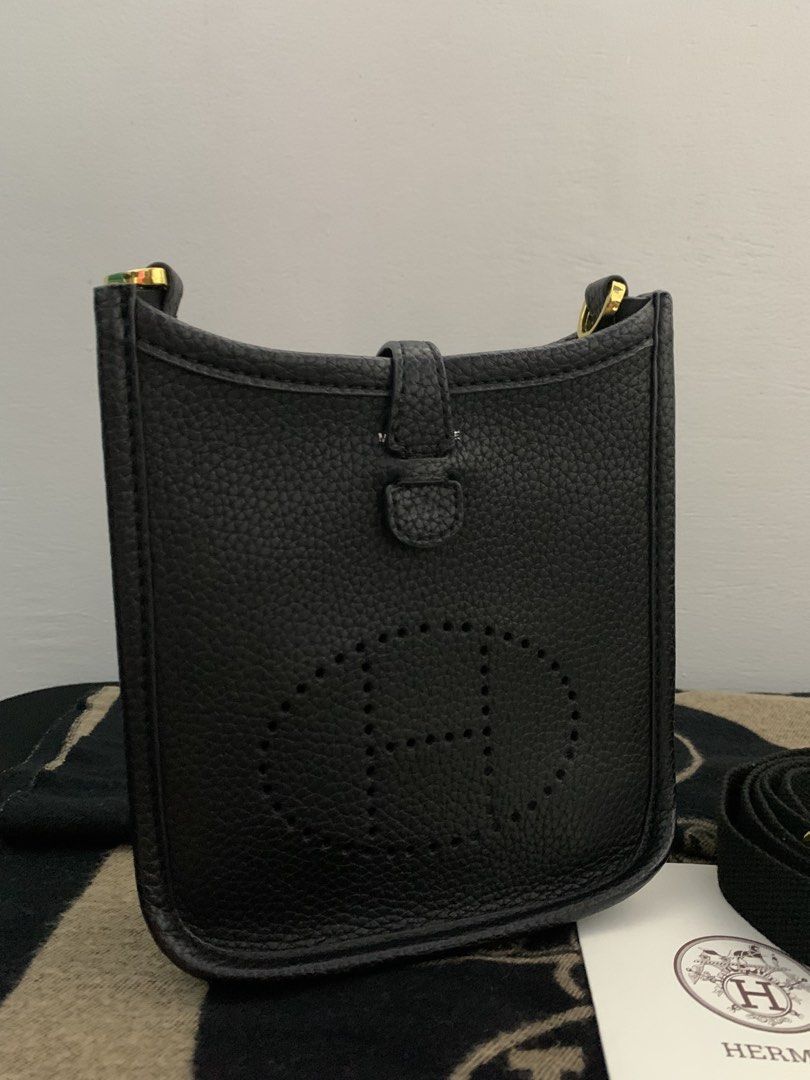 Hermes Evelyne TPM Black (Category: Cross-body Bags) located in Manila. Submitted by meimei6767 (Listing ID 1468109640, Image 2). Description: - Hermes black grained leather crossbody bag - Elegant gold-toned metal hardware with matching black adjustable strap - Excellent condition .