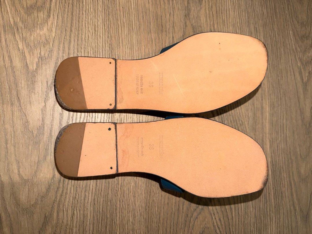 Hermes Oran Sandals Blue Size 36 (Category: Sneakers & Footwear) located in Manila. Submitted by carolinegaweco (Listing ID 1468154448, Image 2). Description: - Brand: Hermes - Style: Oran Sandals - Color: Teal Blue - Size: 36 - Condition: Excellent, clean insoles with clear hot stamp, soles show only very light wear from indoor try-ons - Features: Classic H-cutout strap, easy slip-on design - Perfect for stylish summer wear and everyday luxury.