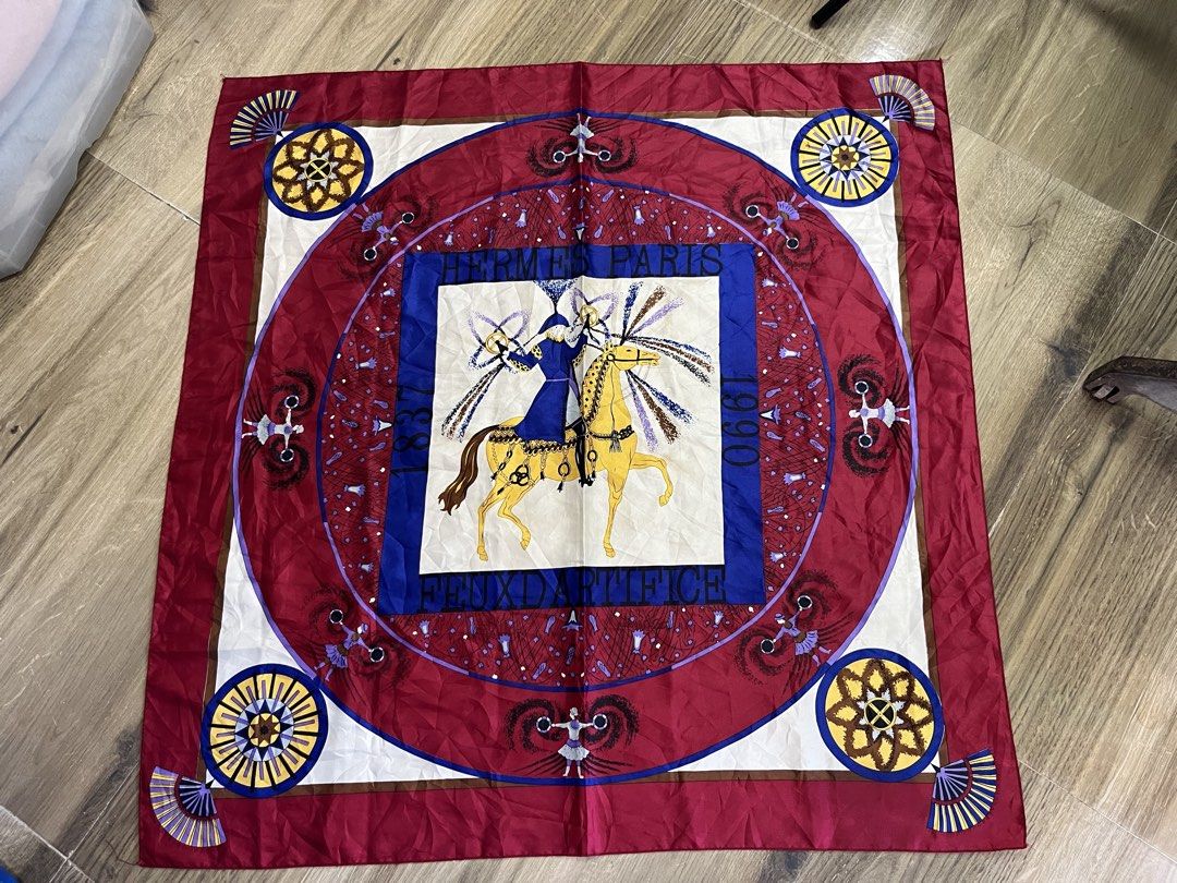 HERMES silk scarf (Category: Scarves) located in Bulacan. Submitted by letsfindukaywithme (Listing ID 1468169329, Image 2). Description: HERMES silk scarf 35x35" Like new No issue +sf payment first Ship via J&T .