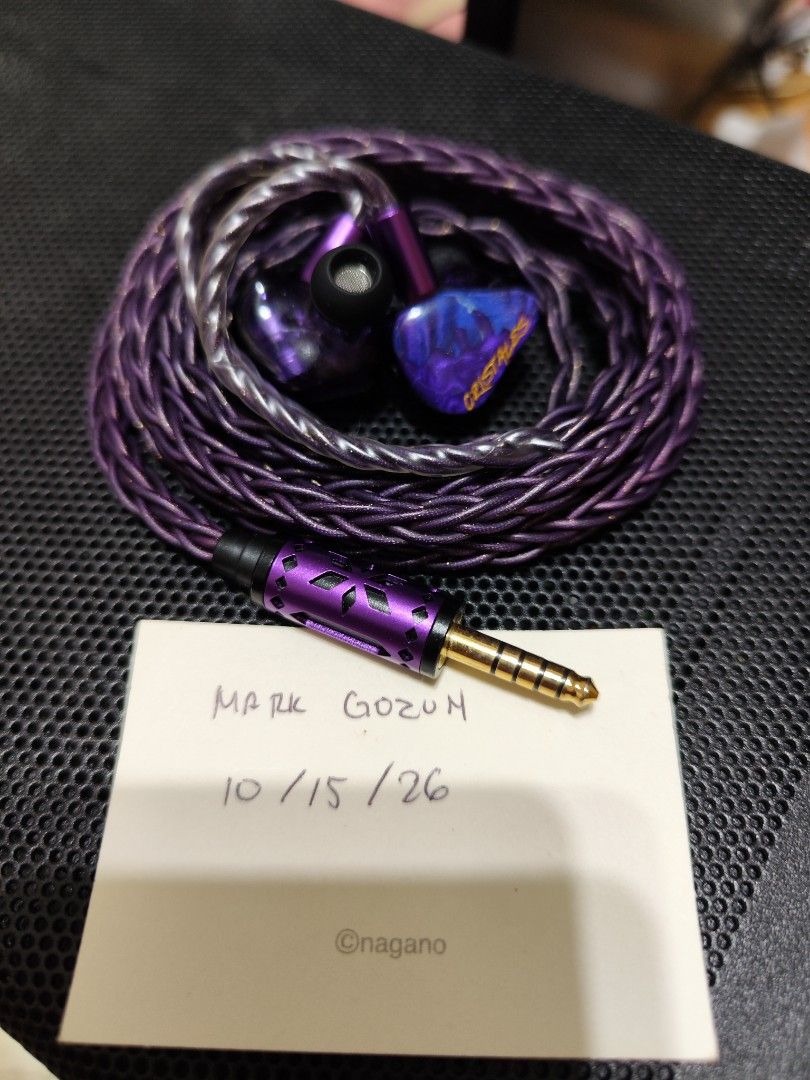 Hisenior Caño Cristales (Category: Earphones) located in Angeles City. Submitted by mago1010 (Listing ID 1468203141, Image 1). Description: Private seller Item: Hisenior Caño Cristales with purple 8 core cable worth 3k 2DD 8BA Hybrid IEM MSRP: 399 USD Condition: 8/10 Complete: No. Incomplete stock tips Price: 10500 Loc: Angeles City Meetups: yes within AC Shipping: yes via j&t, lbc Rfs: downsizing.
