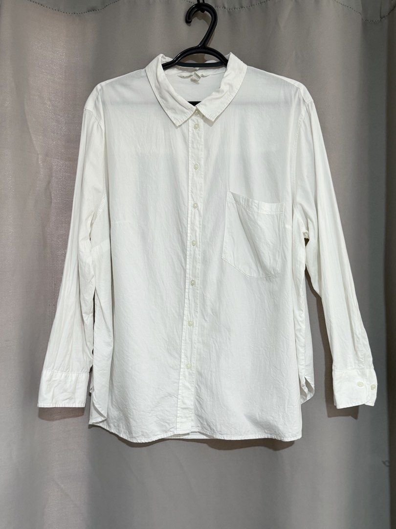 H&M White Longsleeves (XL) (Category: Longsleeves) located in Quezon City. Submitted by reinadeclutters (Listing ID 1468113267, Image 1). Description: 100% cotton Can be worn in the office or for casual fits 📍QC.
