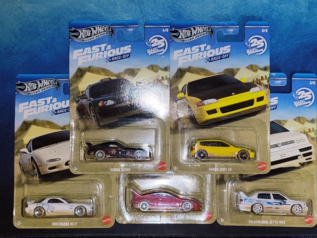 Hot Wheels Fast & Furious Race Off #1-#5 set // 1300php (Category: Vehicle & Diecast Models) located in Quezon City. Submitted by edrielgp (Listing ID 1468148782, Image 1). Description: Hot Wheels Fast & Furious Race Off #1-#5 set // 1300php Honda Civic EG Honda S2000 etc. Payment - gcash or gotyme Meet up by schedule Location: Wilcon City Center Visayas Ave., Quezon City J&T, LBC & Lalamove - SHIPPING everyday.