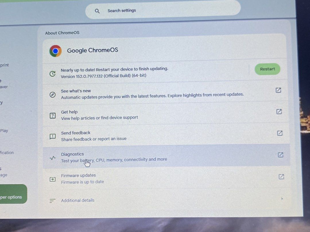 HP Chromebook 11 G8 EE (Category: Laptops & Notebooks) located in Valenzuela. Submitted by vastturtle.852580 (Listing ID 1468197852, Image 3). Description: Brand: HP Model: Chromebook 11 G8 EE Screen Size: 11.6 inches RAM: 4 GB Storage: 32 GB Operating System: ChromeOS Battery Health: 99% Battery Cycle Count: 47 Current Battery Reading: 1185 mA Color: Black / Dark Gray Features: Compact and lightweight Suitable for online classes, web browsing, a