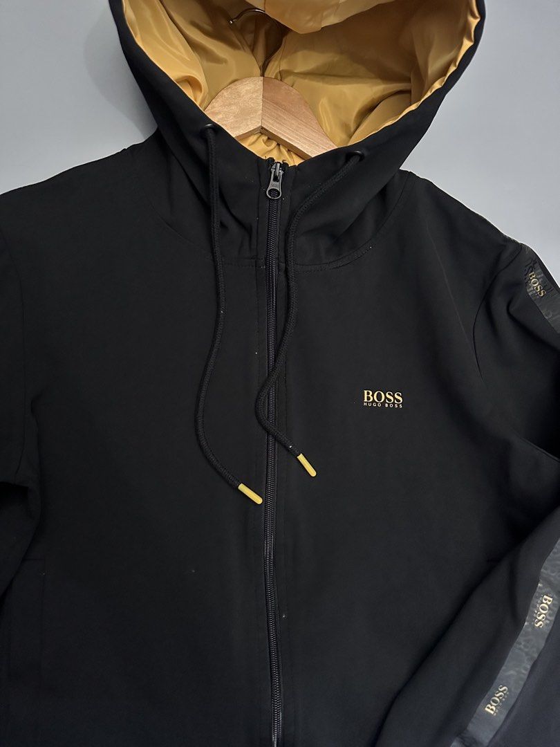 Hugo Boss Track Jacket (Category: Activewear) located in Manila. Submitted by thriftavenueph (Listing ID 1468089912, Image 2). Description: Fs: Hugo Boss Track Jacket Size: 21x24, L Condition: excellent, no issue, no crack prints, 10/10 color, working zippers Price: 2,500.