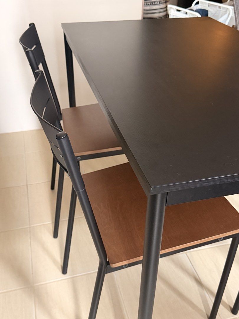 IKEA DINING SET 4 (Category: Tables & Sets) located in Manila. Submitted by ejgt_ (Listing ID 1468078002, Image 3). Description: Sleek and sturdy! Rfs: switching to 2 seater table.