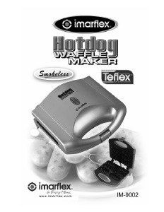 Imarflex Hotdog Waffle Maker Smokeless (Category: Ovens & Toasters) located in Manila. Submitted by jillibeans (Listing ID 1468161757, Image 2). Description: Brand: Imarflex • Can fit 6 hotdog waffles • Non-stick coated plates • Easy to carry • With locking lid • Complete inclusions.