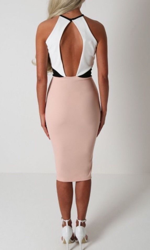 IMPORTED PINK BOUTIQUE PEACH BLACK ASSYMETRICAL DRESS (Category: Evening dresses & gowns) located in Marikina City. Submitted by minimalistmanila (Listing ID 1468095328, Image 3). Description: New Pink Boutique peach white black dress. Medium size, 18 inch bust, 39 inch length. Bought in UK. Order now!.