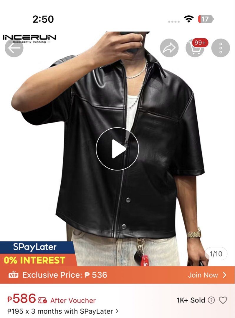 INCERUN Leather Zip up Shirt (Category: Coats, Jackets and Outerwear) located in Subic. Submitted by jxcxfx (Listing ID 1468117031, Image 1). Description: .