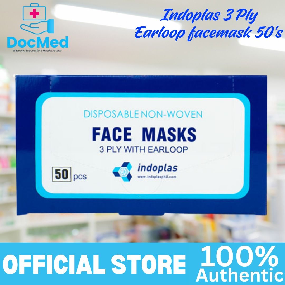 INDOPLAS FACEMASK 50 PCS PER BOX (Category: Medical Supplies & Tools) located in Quezon City. Submitted by zee_010200 (Listing ID 1468104918, Image 2). Description: .