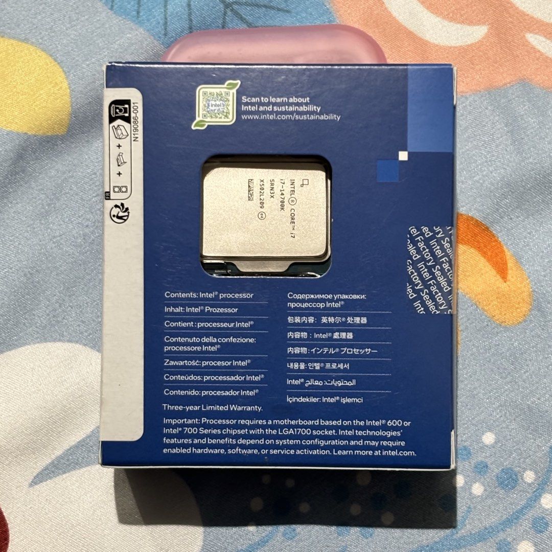 Intel Core i7-14700K 14th Gen Processor — Brand New Sealed (Category: Computer Parts) located in Manila. Submitted by pinkypoison_ (Listing ID 1468193474, Image 2). Description: Selling a brand-new, factory-sealed Intel Core i7-14700K 14th Gen processor! Product Details: Brand: Intel Model: Core i7-14700K Generation: 14th Gen Socket: LGA1700 Condition: Brand New, Sealed Price: ₱25,000 (Orig Price: ₱29,000) ✨ Perfect for PC builders, gaming setups