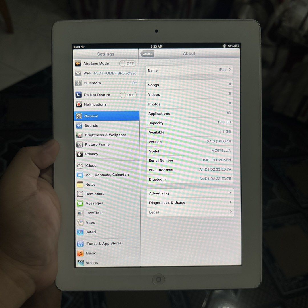 iPad 2 on iOS 6 (16GB) [WiFi] (Category: iPad) located in Carmona. Submitted by ed.barraca (Listing ID 1433820929, Image 3). Description: PAKIBASA ANG DESCRIPTION NG ITEM NA ITO BAGO MAGOFFER. For Sale! iPad (2nd Generation) 16GB [WiFi Only] ➡️ 9.7" 768p IPS LCD Screen ➡️ iOS 6.1.3 ➡️ CPU: Apple A5 (2-cores @ 1 GHz) ➡️ Clean Board, No iCloud issue ➡️ Front and Back Camera OK ➡️ 6930mAh Battery (~1050 Charge Cycles, 95% Battery Health) ➡️ 16GB Int
