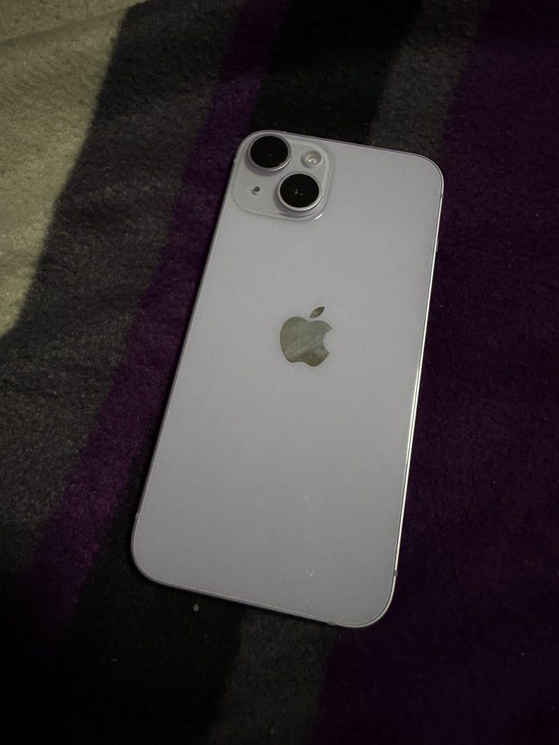iPhone 14 128gb Smart-locked (Category: iPhone 14 Series) located in Quezon City. Submitted by nick.jones (Listing ID 1468164202, Image 1). Description: FOR SALE Selling my iPhone 14 - Storage: 128GB - Color: Purple - Carrier Lock: Smart Locked - Battery Health: 82% - Very smooth - With box and original unused cable - Never been repaired or opened - Free case RFS: Upgraded. Used only for work communication Meetup Location: Robinsons Magnolia / Gr