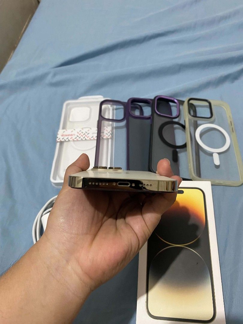 iphone 14 pro max 128gb (Category: iPhone 14 Series) located in Binan City. Submitted by calmtree.1d7f31 (Listing ID 1468230812, Image 3). Description: For sale onlyyy iPhone 14 pro max 128gb Factory unlocked ntc approved no sim restrictions 76% Battery health No History repair No Repair No dents working face id working true tone box cord With case 📍laguna.