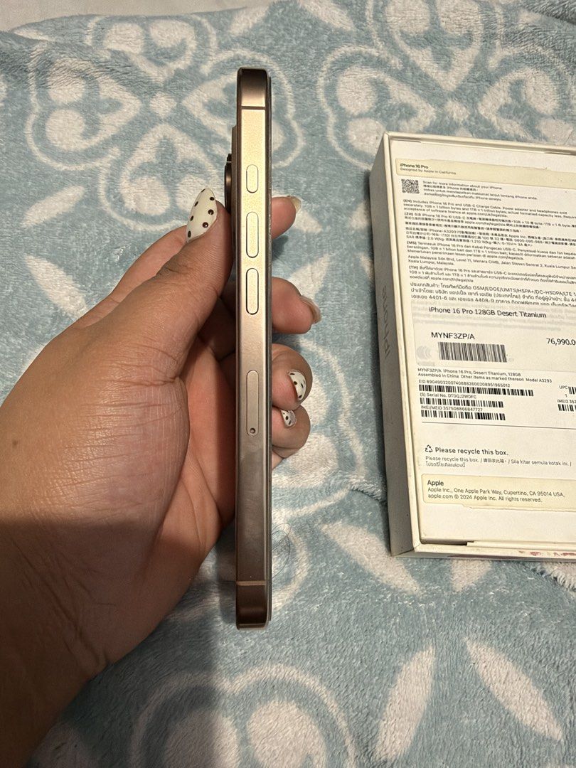 iPhone 16 Pro 128gb (Category: iPhone 16 Series) located in Manila. Submitted by thenaughtypoodle (Listing ID 1468196815, Image 3). Description: Batt health - 87% No history of repair With OG box same imei and cases Factory unlocked No scratches or dents No hidden issues Meet up only Mode of payment: Bank transfer.