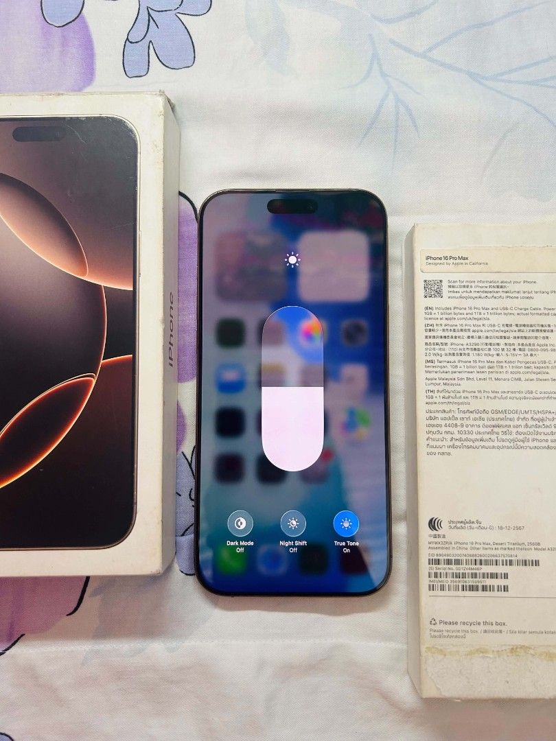 iPhone 16 Pro Max 256GB Openline (Category: iPhone 16 Series) located in Pasay City. Submitted by r.jadey (Listing ID 1468172949, Image 3). Description: iPhone 16 Pro Max 256GB Openline Desert Titanium Factory Unlocked No History of Repair May small scratch sa screen Local Variant ZP/A NTC Approved 91% Battery Health Unit and Box Only 47k.