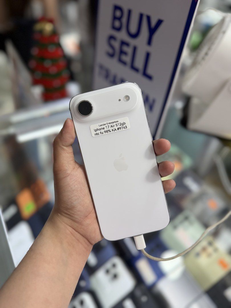 Iphone 17 Air 512GB 98BH no issues NTC approved Openline (Category: iPhone Air Series) located in San Juan City. Submitted by najihahtelecomshop2018 (Listing ID 1468219936, Image 1). Description: Legit Store | Original unit FOR SALE | TRADE / SWAP ▫️INSTALLMENT thru: 🔸Credit Card (straight / installment) 🔸Ggives / Gcredit + 6% interest 🔸Spay Later + 6% interest (RFS: Buy and Sell any kinds of Gadgets) Description: iPhone 15 Pro 256GB ( other G