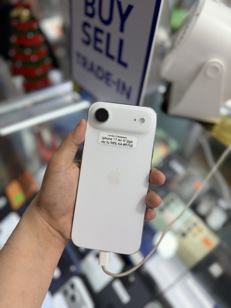 Iphone 17 Air 512GB 98BH no issues NTC approved Openline (Category: iPhone Air Series) located in San Juan City. Submitted by najihahtelecomshop2018 (Listing ID 1468219936, Image 2). Description: Legit Store | Original unit FOR SALE | TRADE / SWAP ▫️INSTALLMENT thru: 🔸Credit Card (straight / installment) 🔸Ggives / Gcredit + 6% interest 🔸Spay Later + 6% interest (RFS: Buy and Sell any kinds of Gadgets) Description: iPhone 15 Pro 256GB ( other G