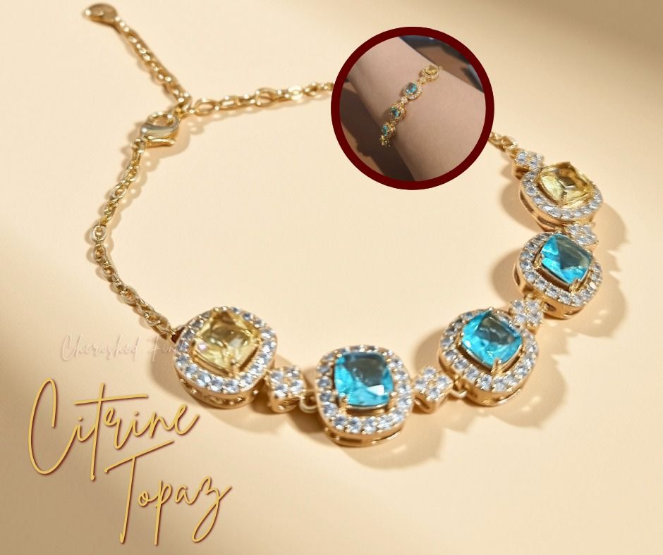 Citrine & Blue Topaz Bracelet (Category: Bracelets) located in Caloocan City. Submitted by cherishedfinds (Listing ID 1466808163, Image 1). Description: - Gold-tone bracelet w/ citrine & blue topaz - Adjustable chain length with ITALY 750 stamped heart tag (authenticity not guaranteed) - Small freebies are included with every purchase 💕 For orders ₱500 and above, you’ll receive a special freebie as a thank‑you for supporting our small business �