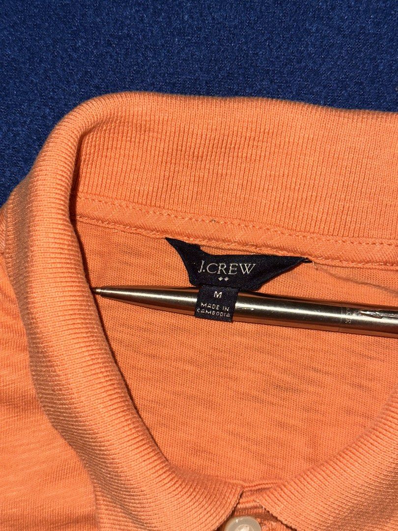 J. Crew polo shirt M (Category: Tshirts & Polo Shirts ) located in Quezon City. Submitted by mancave_stuff (Listing ID 1468161019, Image 3). Description: J. Crew Polo soft cotton Size M: W19” x L28” Color: Peach orange pastel 10/10 rate Excellent condition .