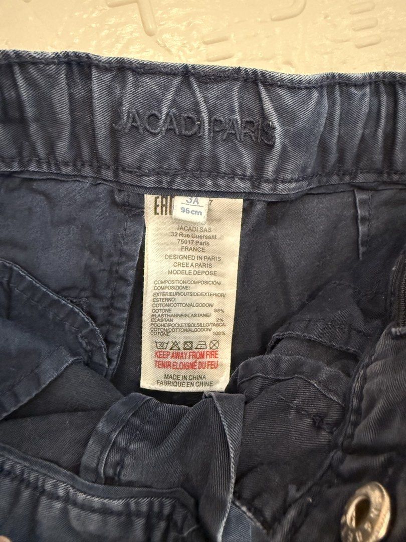 Jacadi 3a navy boys toddler pants (Category: Babies & Kids Fashion) located in Makati City. Submitted by nmvs1 (Listing ID 1468070795, Image 3). Description: Jacadi toddler pants Navy blue Size 3a Manage expectations well used but still good.