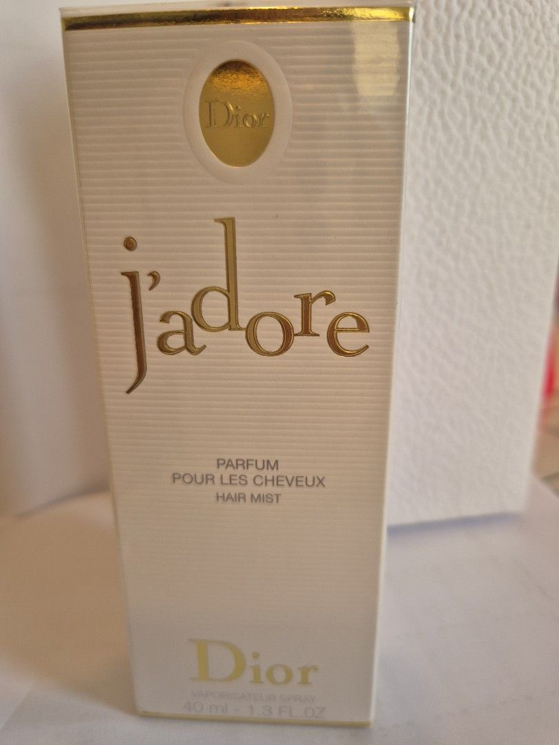 Jadore Hair Mist 40ml (Category: Hair) located in Quezon City. Submitted by annderthesun (Listing ID 1468141865, Image 2). Description: Dior J’adore Hair Mist 40ml – With Box, Sealed Retail Price is P5,800 Add a touch of J’adore to your hair with this elegant floral hair mist, featuring notes of ylang-ylang, rose and jasmine. 🌸 40ml spray 📦 With original box ✨ Designed to perfume the hair Condition: sealed 💰 Price: ₱2000 📍 Location: Pasig Act