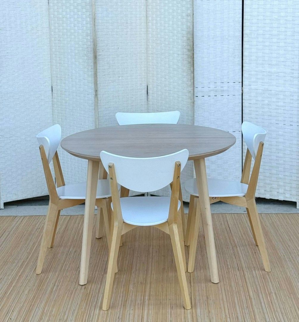 JAPAN SURPLUS IKEA LISABO ROUND DINING SET IN GOOD CONDITION (Category: Tables & Sets) located in Manila. Submitted by louu.05 (Listing ID 1468247663, Image 1). Description: JAPAN SURPLUS IKEA LISABO ROUND DINING SET IN GOOD CONDITION SIZE: 18H x 15L x 16.5W inches 29.5H x 41.5D.