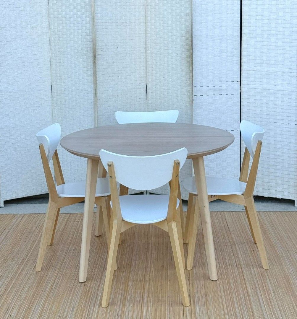 JAPAN SURPLUS IKEA LISABO ROUND DINING SET IN GOOD CONDITION (Category: Tables & Sets) located in Manila. Submitted by shawii_ (Listing ID 1468270469, Image 2). Description: JAPAN SURPLUS IKEA LISABO ROUND DINING SET IN GOOD CONDITION SIZE: 18H x 15L x 16.5W inches 29.5H x 41.5D.