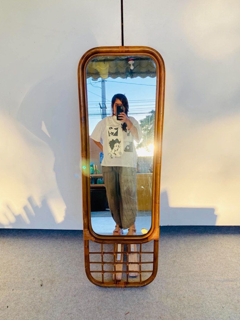 “JAPAN SURPLUS” RATTAN HANG MIRROR (Category: Mirrors) located in Bulacan. Submitted by monmon555 (Listing ID 1468261586, Image 1). Description: “JAPAN SURPLUS” RATTAN HANG MIRROR SIZE: 17L” x 53H” inches (AS-IS ITEM) IN GOOD CONDITION.